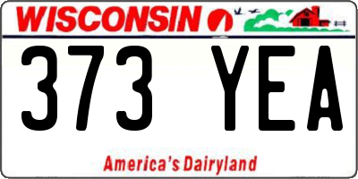 WI license plate 373YEA