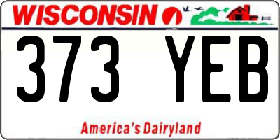 WI license plate 373YEB