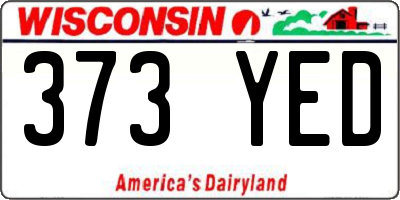 WI license plate 373YED