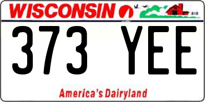 WI license plate 373YEE