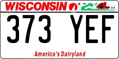 WI license plate 373YEF