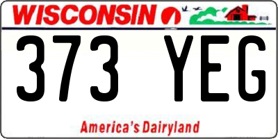 WI license plate 373YEG