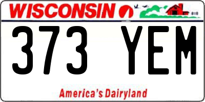 WI license plate 373YEM