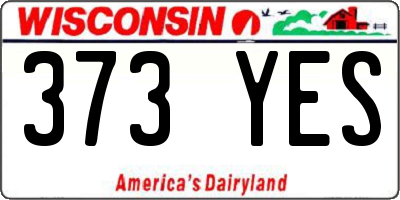 WI license plate 373YES