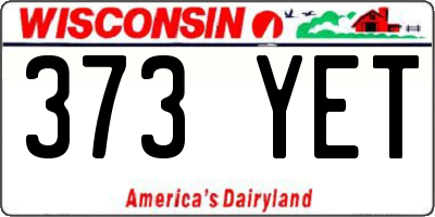 WI license plate 373YET