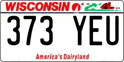 WI license plate 373YEU