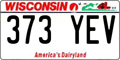 WI license plate 373YEV