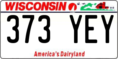 WI license plate 373YEY