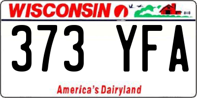 WI license plate 373YFA