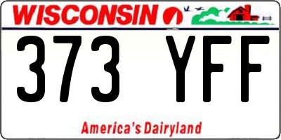 WI license plate 373YFF