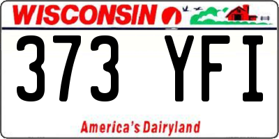WI license plate 373YFI