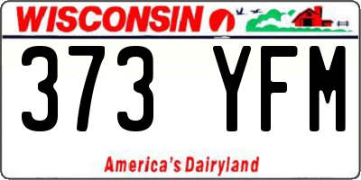 WI license plate 373YFM