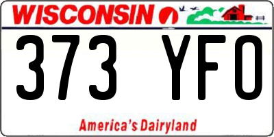 WI license plate 373YFO