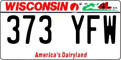 WI license plate 373YFW