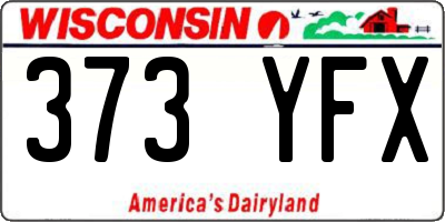 WI license plate 373YFX