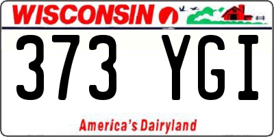 WI license plate 373YGI