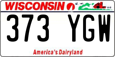 WI license plate 373YGW