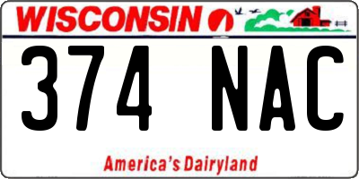 WI license plate 374NAC