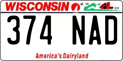 WI license plate 374NAD