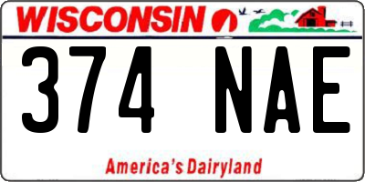 WI license plate 374NAE