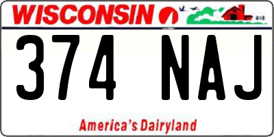 WI license plate 374NAJ