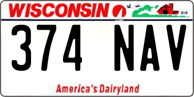 WI license plate 374NAV