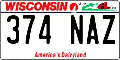 WI license plate 374NAZ