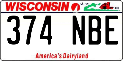 WI license plate 374NBE