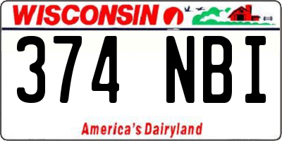 WI license plate 374NBI