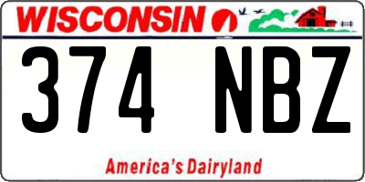 WI license plate 374NBZ