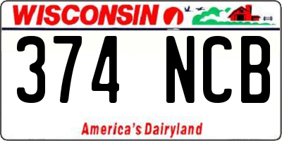 WI license plate 374NCB