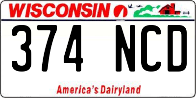 WI license plate 374NCD