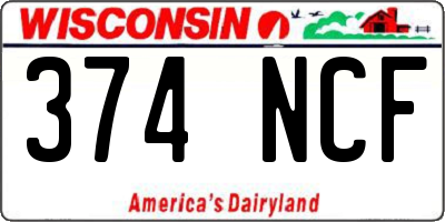 WI license plate 374NCF