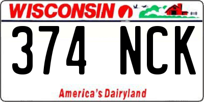 WI license plate 374NCK