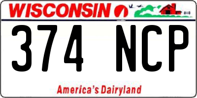 WI license plate 374NCP