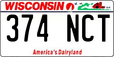 WI license plate 374NCT