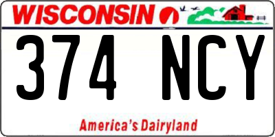 WI license plate 374NCY