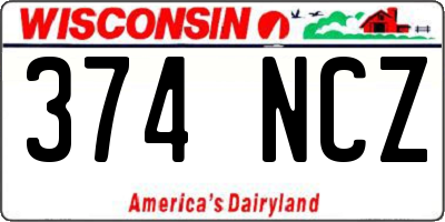 WI license plate 374NCZ