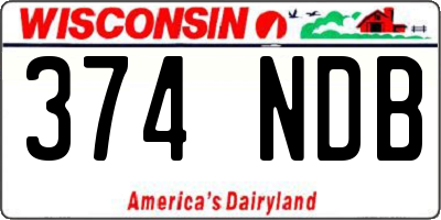 WI license plate 374NDB