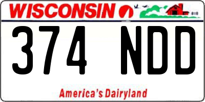 WI license plate 374NDD