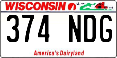 WI license plate 374NDG