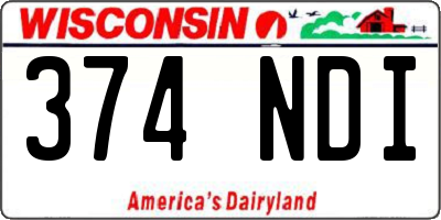 WI license plate 374NDI