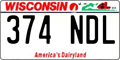 WI license plate 374NDL