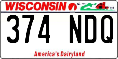 WI license plate 374NDQ