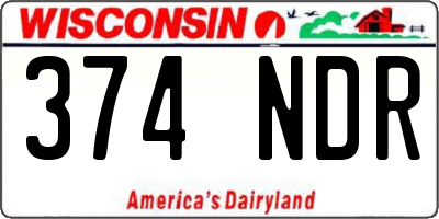 WI license plate 374NDR