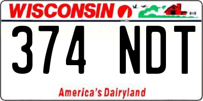 WI license plate 374NDT