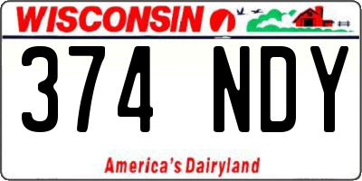 WI license plate 374NDY