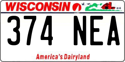 WI license plate 374NEA