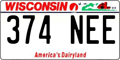 WI license plate 374NEE