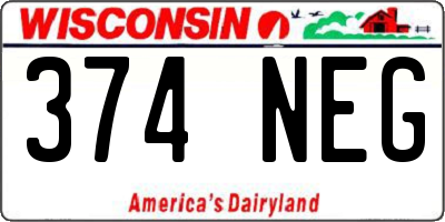 WI license plate 374NEG